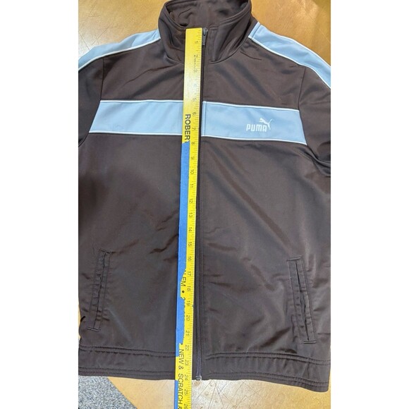 Puma Large Full Zip Track Jacket Brown Light Blue (see measurements In photos) - Picture 7 of 7